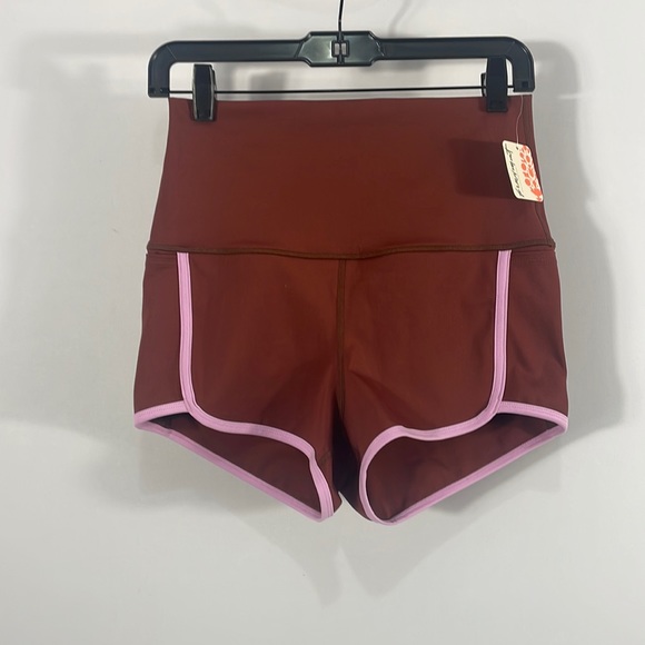 Free People Pants - Free People,Brown,Red,Shorts,Pink Pin Stripe,High thick Slimming Waist,Small,Med